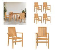 vidaXL Chaise de jardin 4 pcs Empilable 56,5x57,5x91 cm bois massif teck - Chaise de jardin empilable - Chaise de jardin empilable