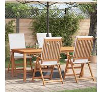 vidaXL Chaise de jardin 4 pcs Marron et blanc 57 x 71,5 x 104 cm