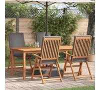 vidaXL Chaise de jardin 4 pcs Marron et gris 57 x 71,5 x 104 cm