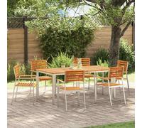 vidaXL Ensemble de 6 chaises de jardin, finition huilée naturelle, 56 x 54,5 x 87 cm, bois massif d'acacia
