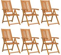 vidaXL Chaise de jardin 6 pièces Marron 57 x 72 x 109 cm Bois massif Acacia