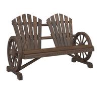 vidaXL Chaise de jardin Adirondack 2 places – Bois de sapin massif, dossier et accoudoirs