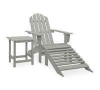 Chaise de jardin Adirondack avec pouf et table Sapin Gris