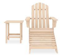 vidaXL Chaise de jardin Adirondack avec repose-pieds et table en bois massif de sapin