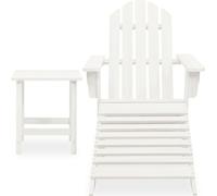 vidaXL Chaise de jardin Adirondack avec repose-pieds et table en sapin blanc