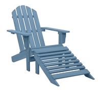 vidaXL Chaise de jardin Adirondack avec pouf Bois de sapin solide Bleu