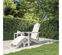 vidaXL Chaise de jardin Adirondack avec repose-pied - Blanc