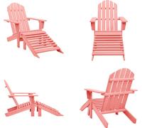 vidaXL Chaise de jardin Adirondack avec repose-pieds en bois massif de sapin rose - Chaise de jardin - Chaises de jardin - Chaise de jardin avec repose-pieds