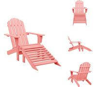 vidaXL Chaise de jardin Adirondack avec repose-pieds en bois massif de sapin rose - Chaises de jardin