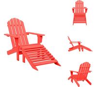 vidaXL Chaise de jardin Adirondack avec repose-pieds en bois massif de sapin rouge - Chaises de jardin