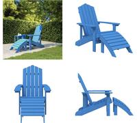 vidaXL Chaise de jardin Adirondack avec repose-pieds en HDPE, bleu aqua - Chaise de jardin - Chaises de jardin - Chaise d'extérieur - Fauteuil de jardin