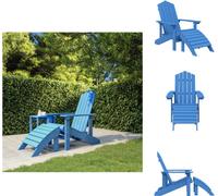 vidaXL Chaise de jardin Adirondack avec repose-pieds en HDPE, bleu aqua - Chaises de jardin
