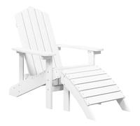 vidaXL Chaise de jardin Adirondack avec repose-pieds HDPE blanc