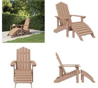 vidaXL Chaise de jardin Adirondack avec repose-pieds HDPE marron - Chaise de jardin - Chaises de jardin - Chaise d'extérieur - Fauteuil de jardin