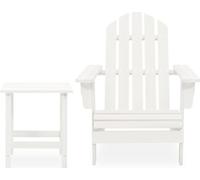 vidaXL Chaise de jardin Adirondack avec table en bois massif de sapin blanc