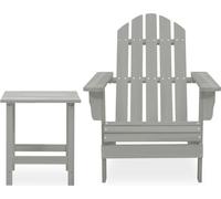 vidaXL Chaise de jardin Adirondack avec table en bois massif de sapin gris