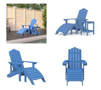 vidaXL Chaise de jardin Adirondack avec tabouret et table en HDPE, couleur aigue-marine - Chaise de jardin - Chaises de jardin - Chaise d'extérieur - Fauteuil de jardin