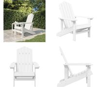 vidaXL Chaise de jardin Adirondack en PE blanc - Chaise de jardin - Chaises de jardin - Chaise d'extérieur - Fauteuil de jardin