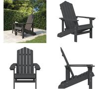 vidaXL Chaise de jardin Adirondack HDPE anthracite - Chaise de jardin - Chaises de jardin - Chaise d'extérieur - Fauteuil de jardin