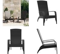 vidaXL Chaise de jardin Adirondack Noir Poly Rotin - Chaise de jardin Adirondack - Chaises de jardin Adirondack - Transat - Bain de soleil
