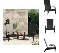 vidaXL Chaise de jardin Adirondack Noir Poly Rotin - Chaises de jardin