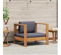 vidaXL Chaise de jardin avec coussins gris foncé acacia massif