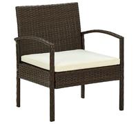 vidaXL Chaise de jardin avec coussin - Marron