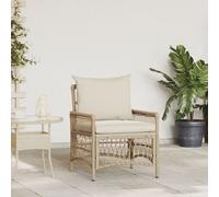 Vidaxl Chaise De Jardin Avec Coussins Beige 60x70x78 Cm En Poly Rotin