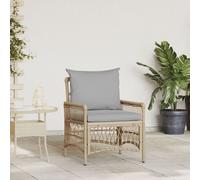 Vidaxl Chaise De Jardin Avec Coussins Beige 60x70x78 Cm Rattan Synthétique