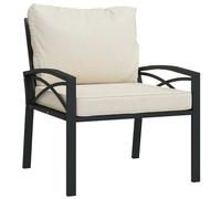 vidaXL Chaise de jardin avec coussins couleur sable 68x76x79 cm Acier