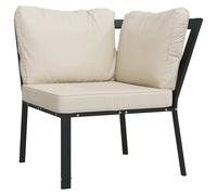 vidaXL Chaise de jardin avec coussins couleur sable 76x76x79 cm Acier