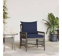 Vidaxl Chaise De Jardin Avec Coussins Gris 60x70x78 Cm En Poly Rattan