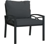 vidaXL Chaise de jardin avec coussins gris 68x76x79 cm Acier