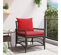 Vidaxl Chaise De Jardin Avec Coussins Marron 60x70x78 Cm Rotin Synthétique