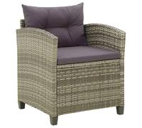 vidaXL Chaise de jardin avec coussin Poly Rattan Gris