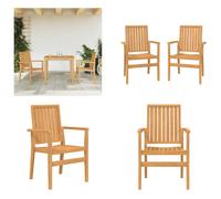 vidaXL Chaise de jardin empilable 2 pcs 56,5x57,5x91 cm bois massif teck - Chaise de jardin empilable - Chaise de jardin - Chaise de jardin empilable