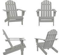 vidaXL Chaise de jardin en bois Gris - Chaise de jardin - Chaises de jardin - Chaise de jardin avec repose-pieds