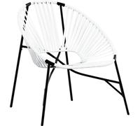 vidaXL Chaise de jardin en forme d'œuf noir et blanc Poly rotin