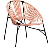 vidaXL Chaise de jardin en forme d'œuf noir et orange Poly rotin