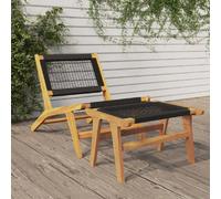 vidaXL Chaise de jardin et repose-pieds