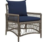 vidaXL : Chaise de jardin grise en polyrotin