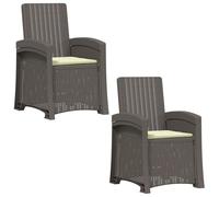 vidaXL Chaise de Jardin inclinable imitant Le rotin 2 pcs PP, Fauteuil de Jardin Contemporain, résistant aux intempéries, réglable pour Votre terrasse ou Bord de Piscine