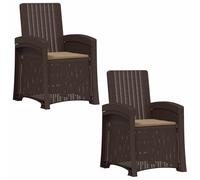 vidaXL Fauteuils de jardin imitation rotin, lot de 2, marron et taupe, PP