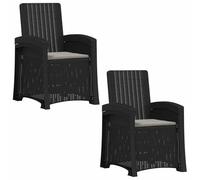 vidaXL Chaise de Jardin inclinable imitant Le rotin 2 pcs PP, Fauteuil de Jardin Contemporain, résistant aux intempéries, réglable pour Votre terrasse ou Bord de Piscine