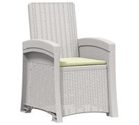 vidaXL Chaise longue de jardin imitation rotin, blanc et crème, en PP