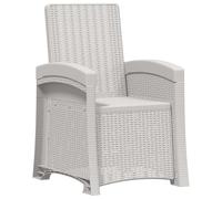 vidaXL Chaise longue de jardin aspect rotin, blanche, en PP