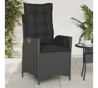 vidaXL Chaise de Jardin Inclinable - Résine Tressée et Noir