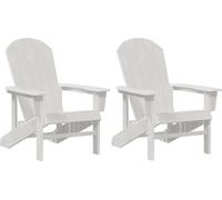 vidaXL Chaise de jardin, lot de 2, blanche, 82 x 74 x 92 cm, polyéthylène