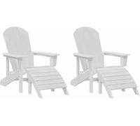 vidaXL Chaise de jardin, lot de 2, blanche, 83 x 74 x 92 cm, polyéthylène