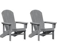 vidaXL Chaise de jardin, lot de 2, gris clair, 82 x 74 x 92 cm, polyéthylène
